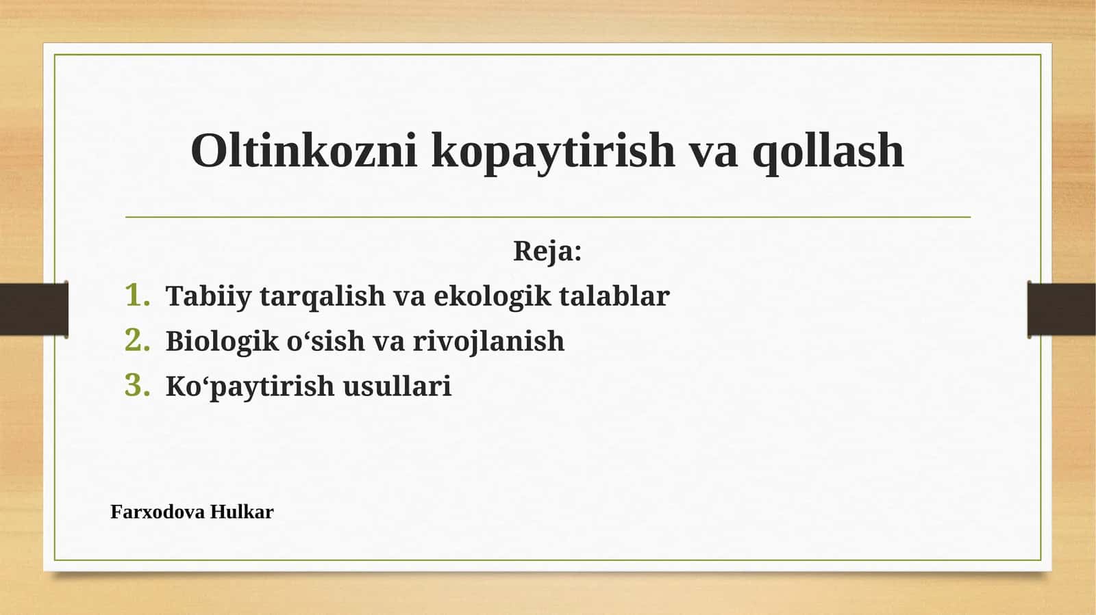 Oltinko'znikopaytirish va qollash 1