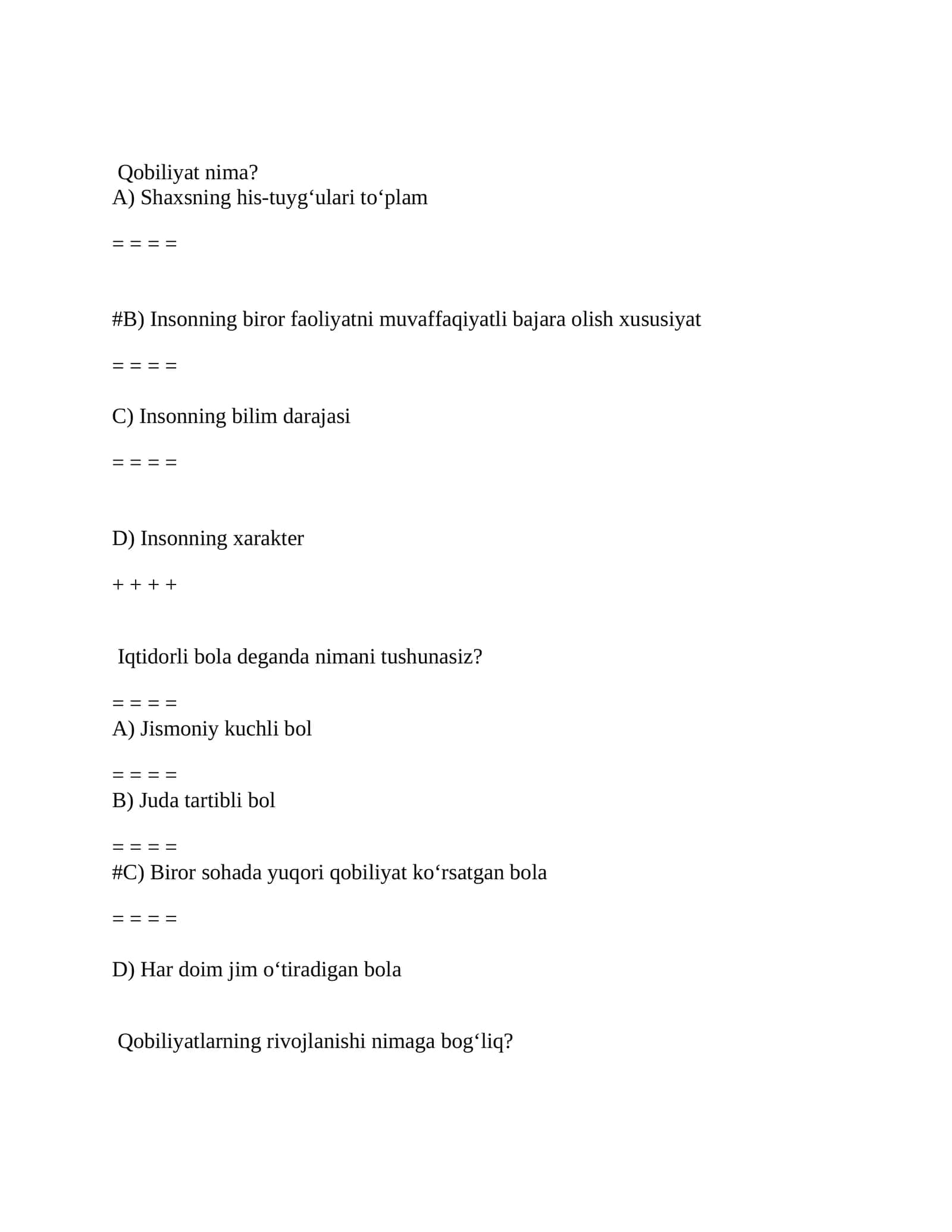 Qobiliyat nima? 1