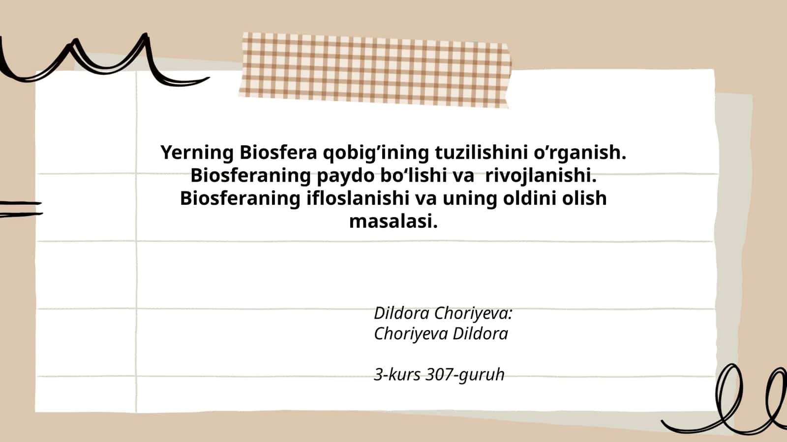 Biosferaning paydo bo‘lishi va rivojlanishi 1