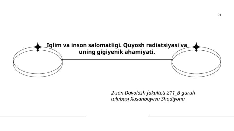 Iqlim va inson salomatligi. Quyosh radiatsiyasi va uning gigiyenik ahamiyati 1