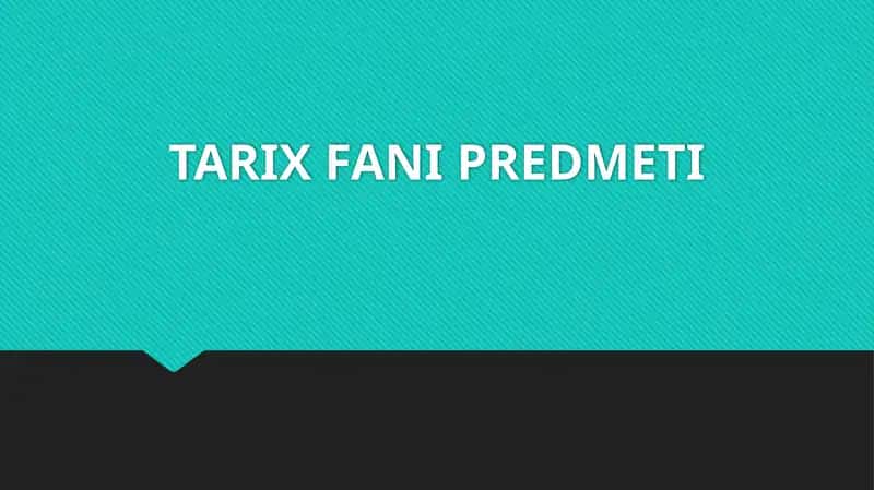 Tarix fani predmeti 1