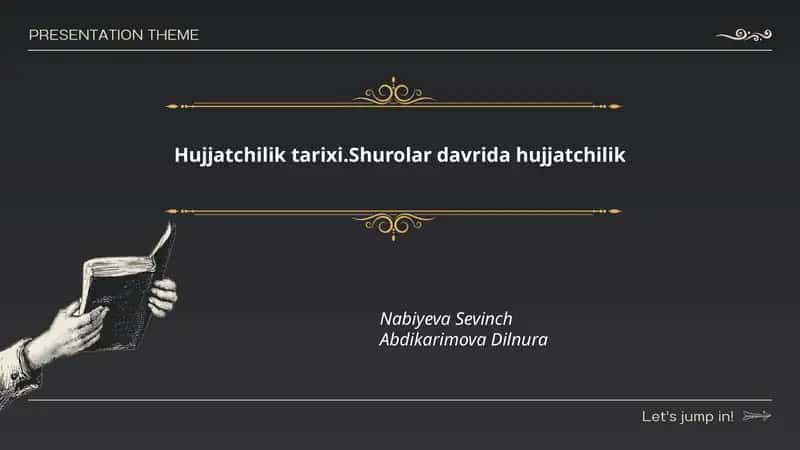 Hujjatchilik tarixi 1