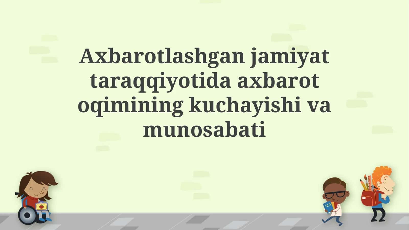 Axbarotlashgan jamiyattar raqiyotida axbarot oqimining kuchayishi 1