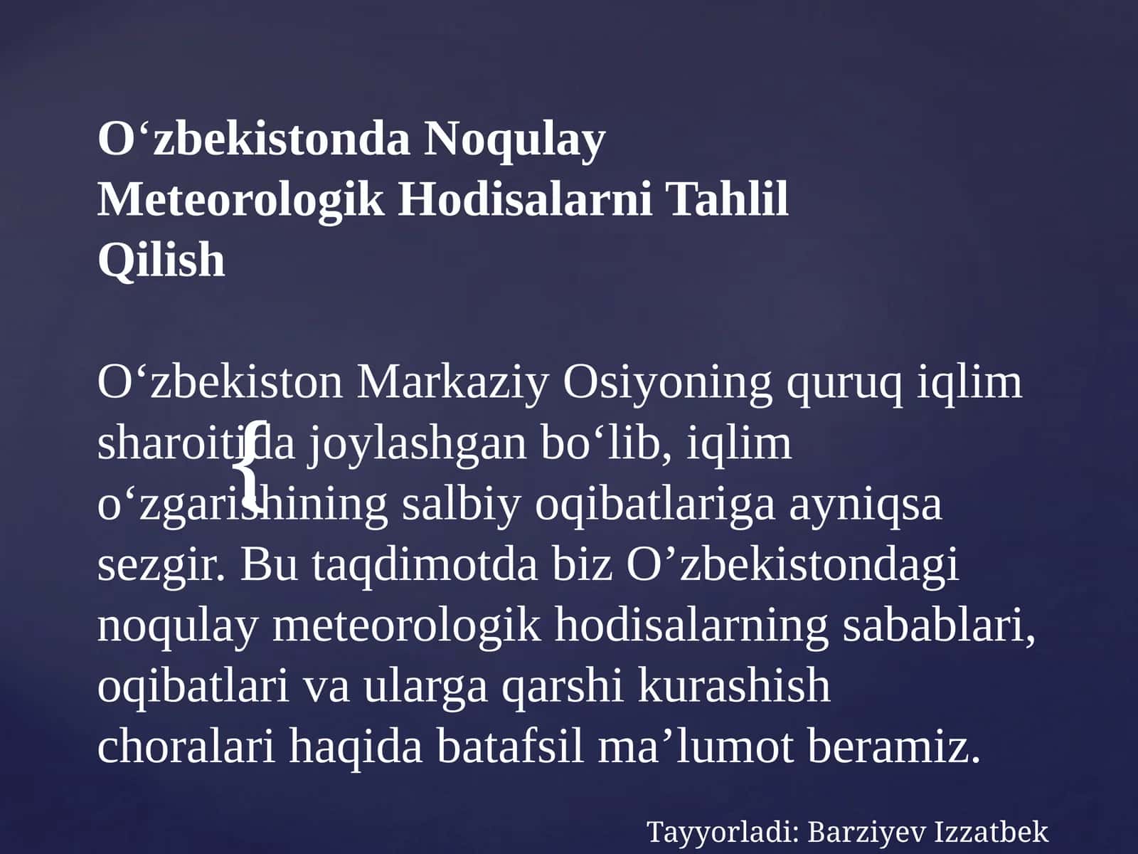 Noqulay Meteorologik Hodisalar 1