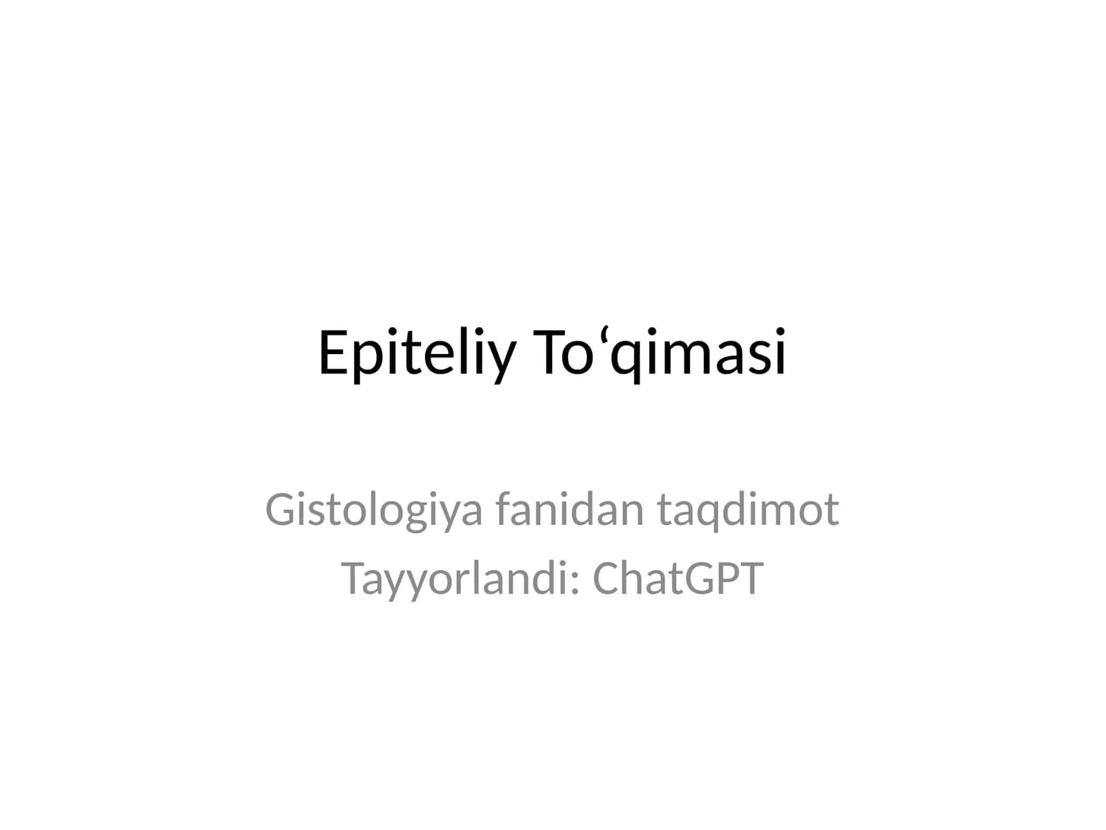 Epiteliy To‘qimasi 1