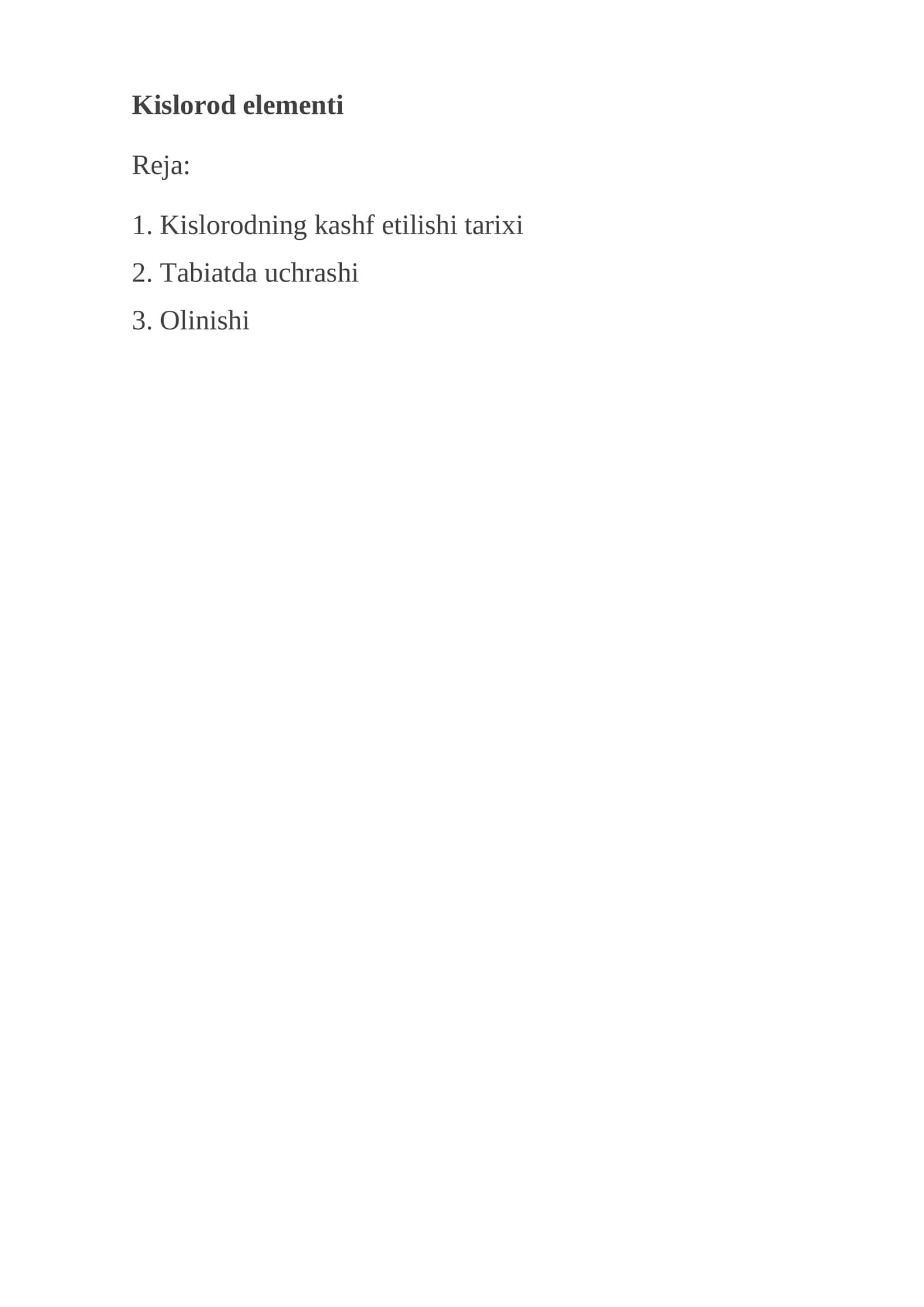 Kislorod elementi 1