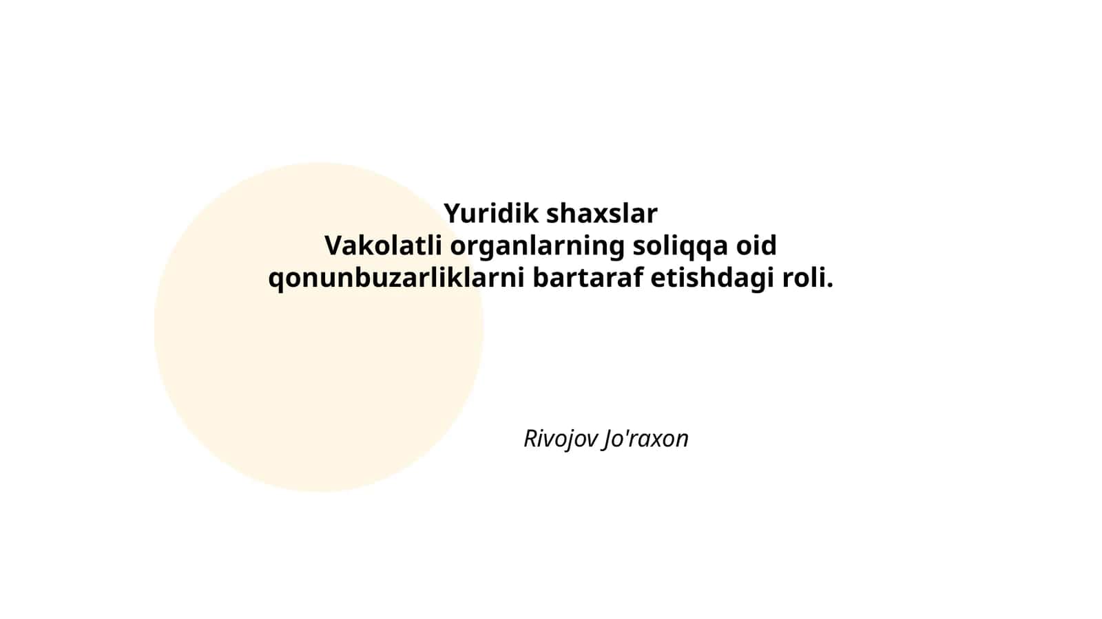 Yuridik shaxslar va soliqqa oid qonunchilik 1
