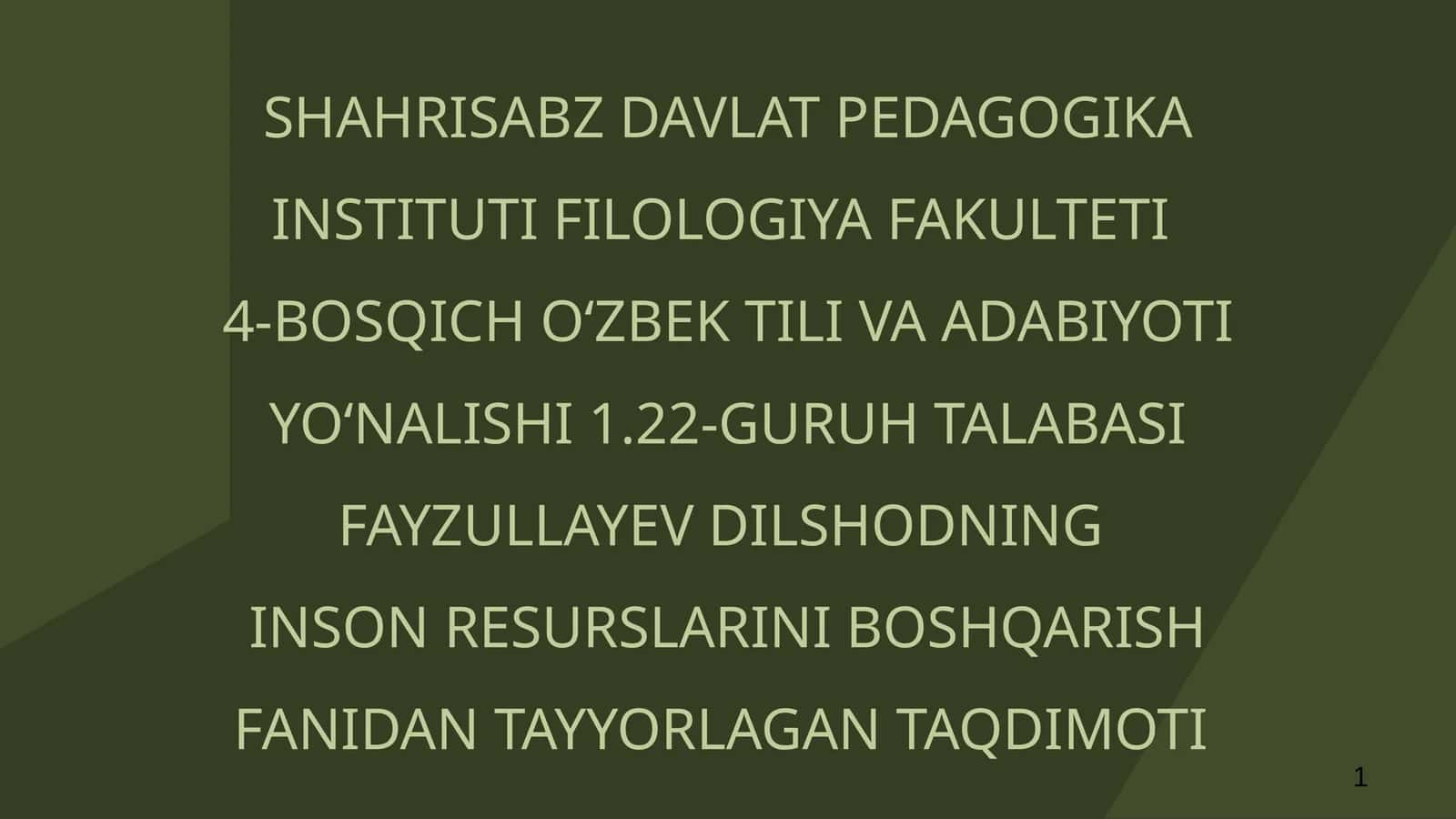 Inson resurslarini karyerasini rejalashtirish va rivojlantirish 1