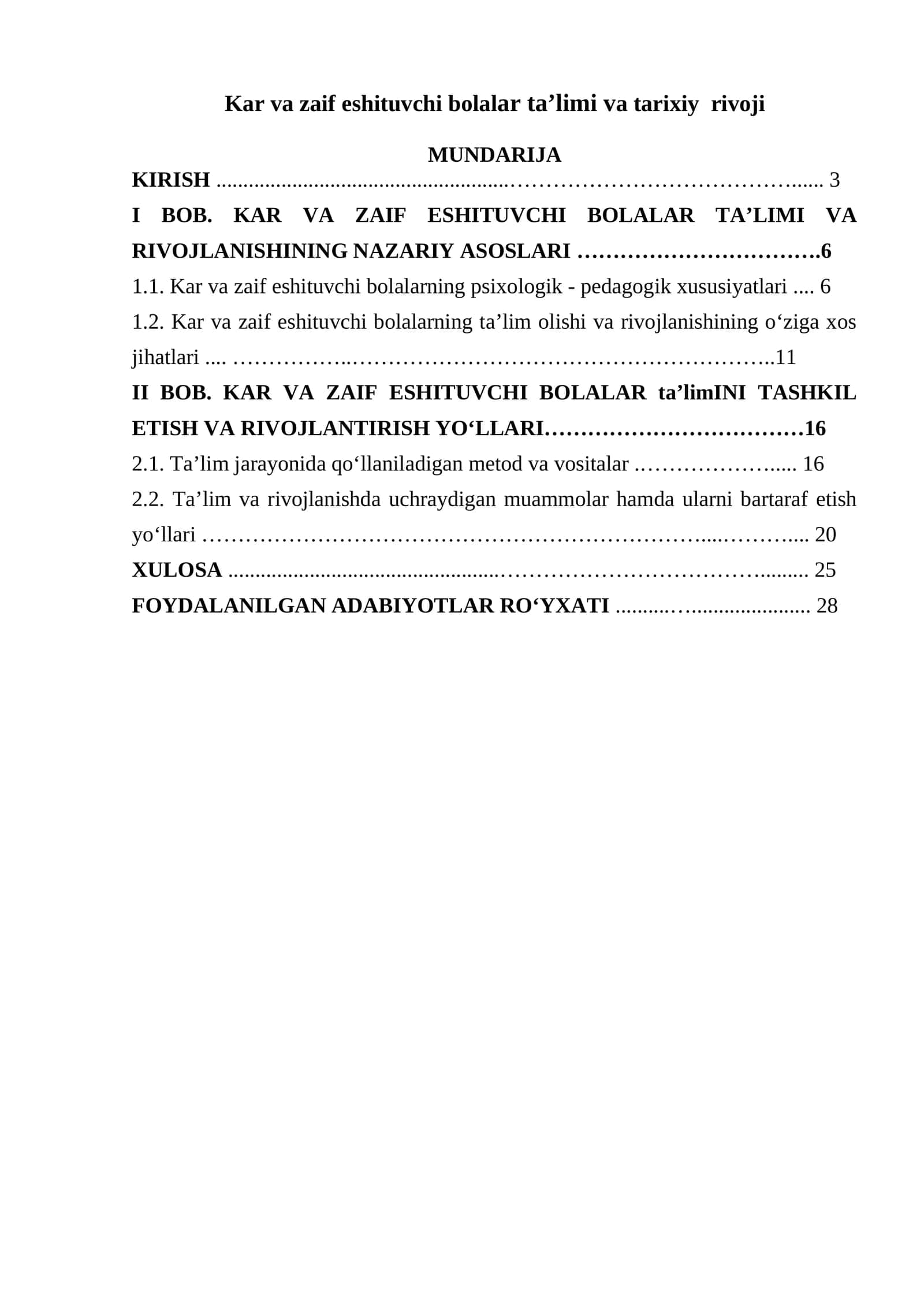 Kar va zaif eshituvchi bolalar ta’limi va tarixiy  rivoji 1