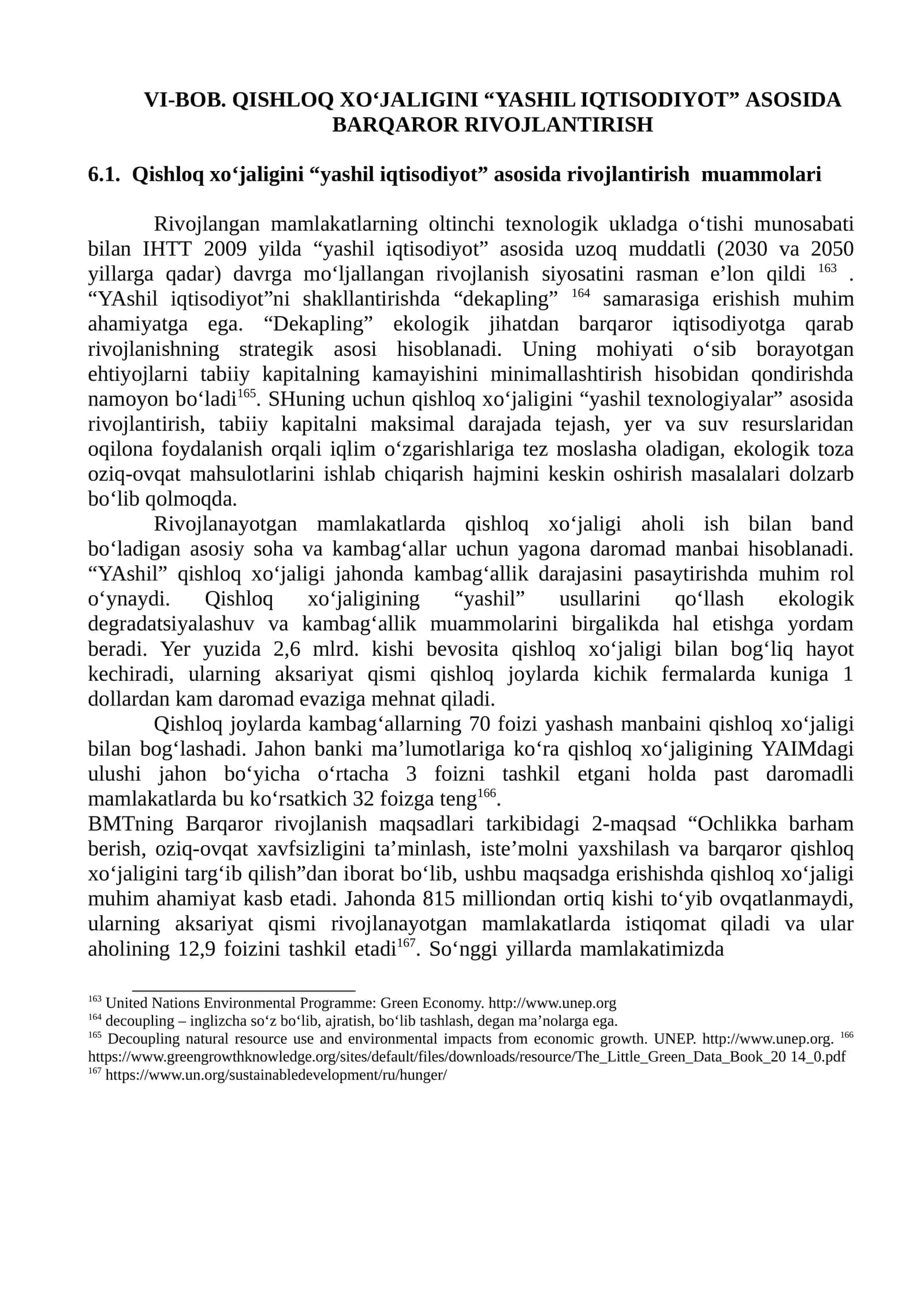 QISHLOQ XO‘JALIGINI “YASHIL IQTISODIYOT” ASOSIDA BARQAROR RIVOJLANTIRISH 1