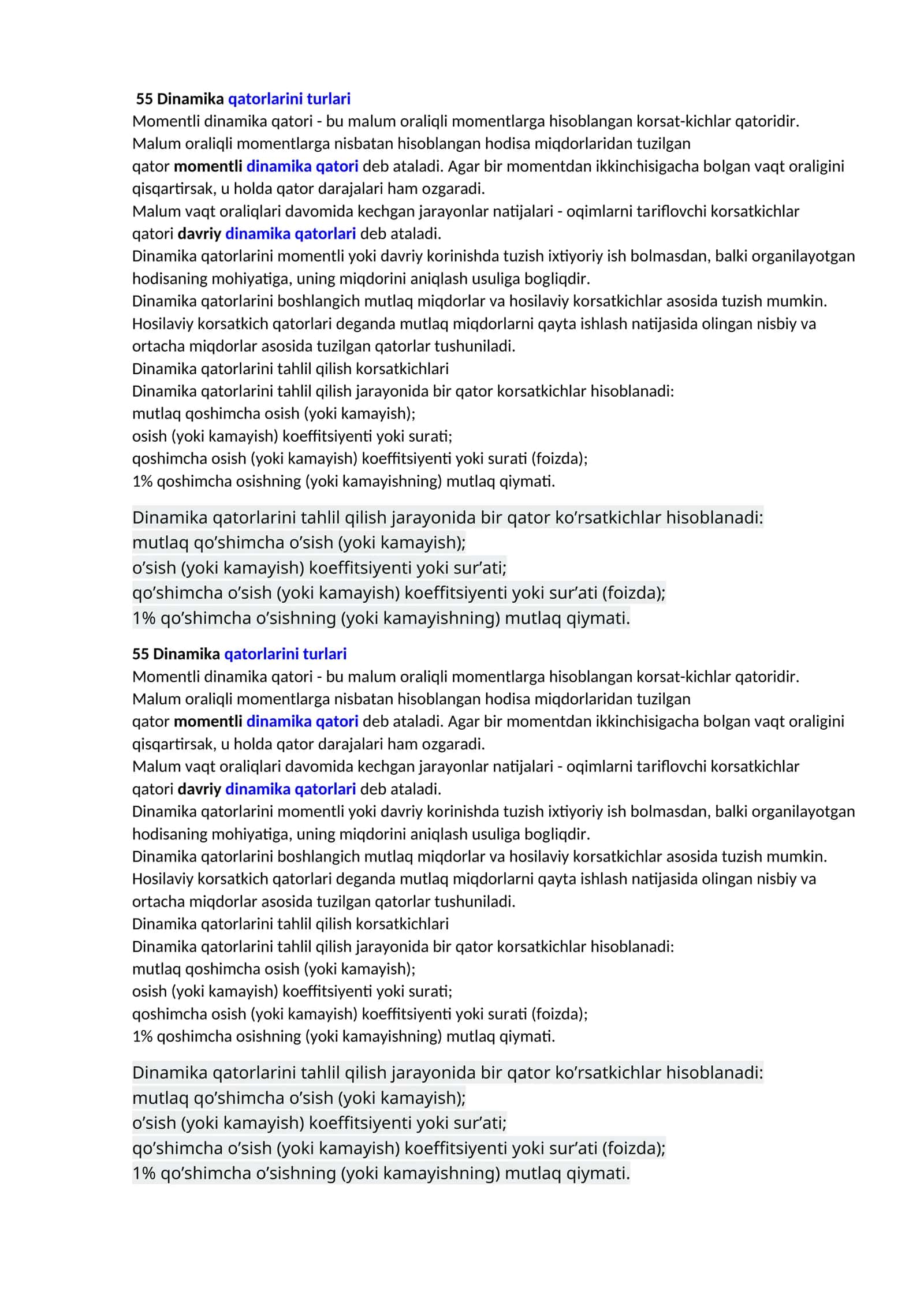 Dinamikaqatorlarini turlari 1