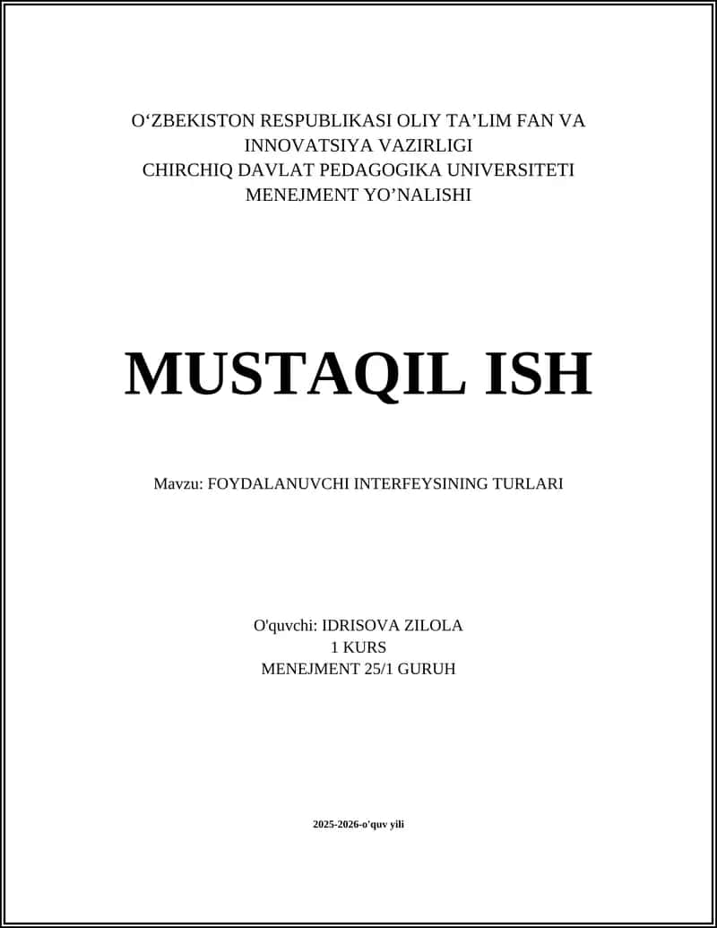 Grafik foydalanuvchi interfeysi (GUI) 1