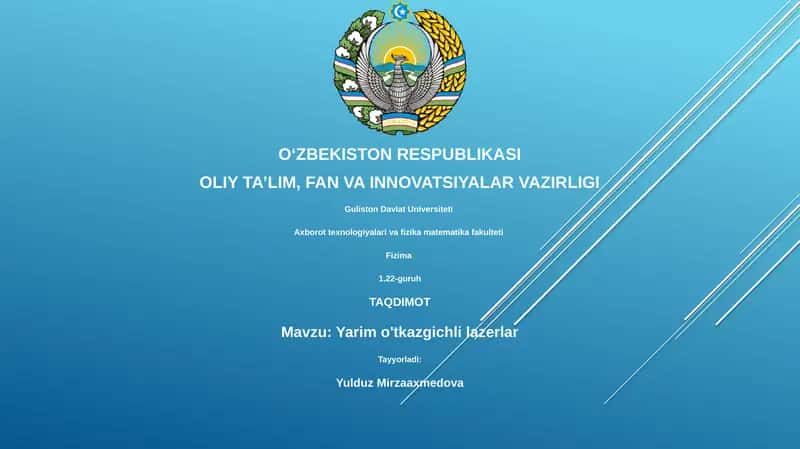 Yarim o'tkazgichli lazerlar 1