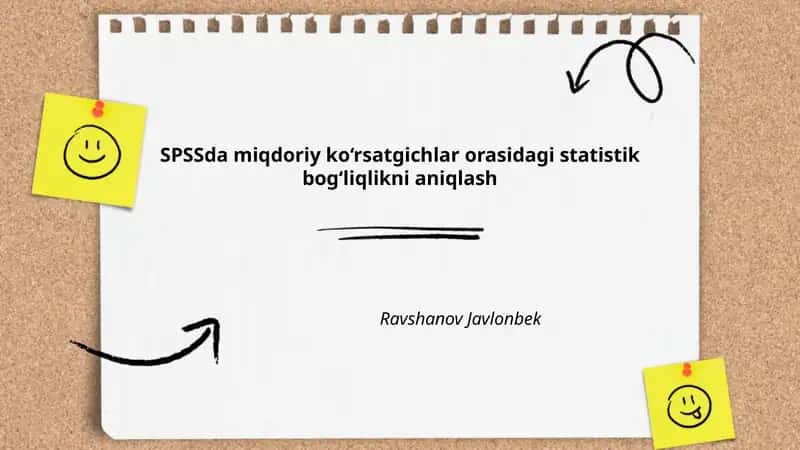 Pearson korrelyatsiya koeffitsienti va SPSSda hisoblash 1