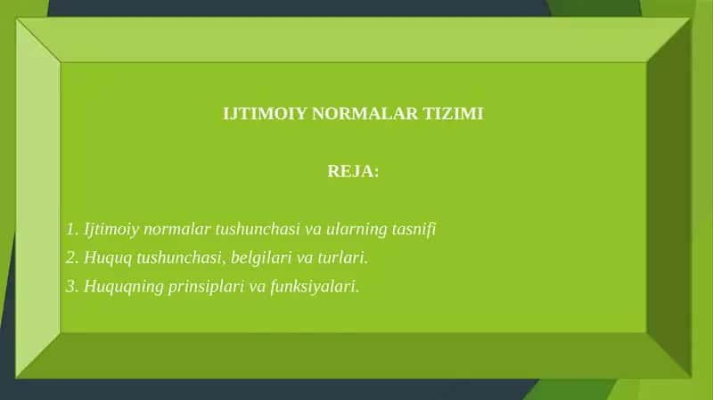 IJTIMOIY NORMALAR TIZIMI 1