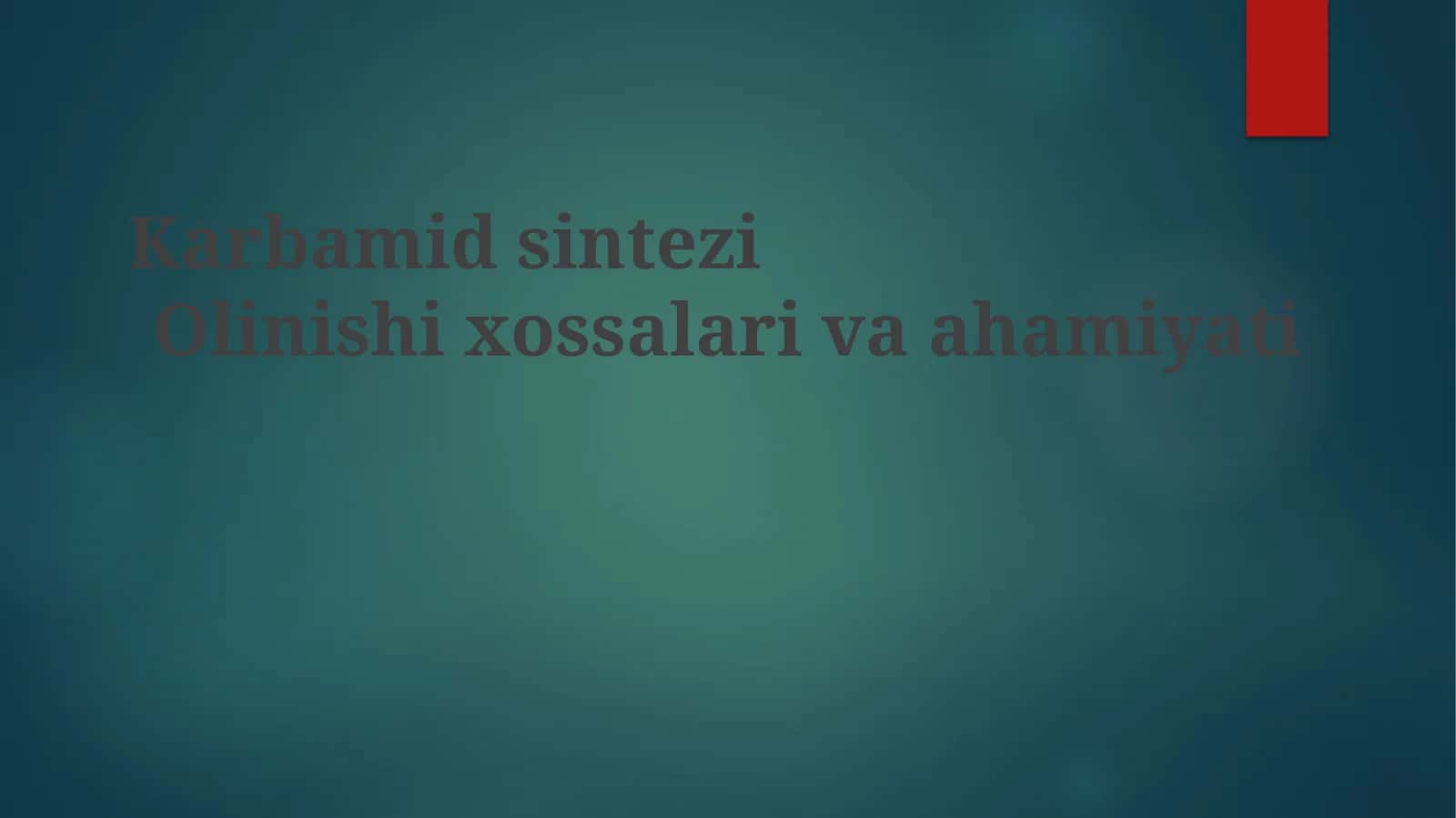Karbamid Sintezi 1