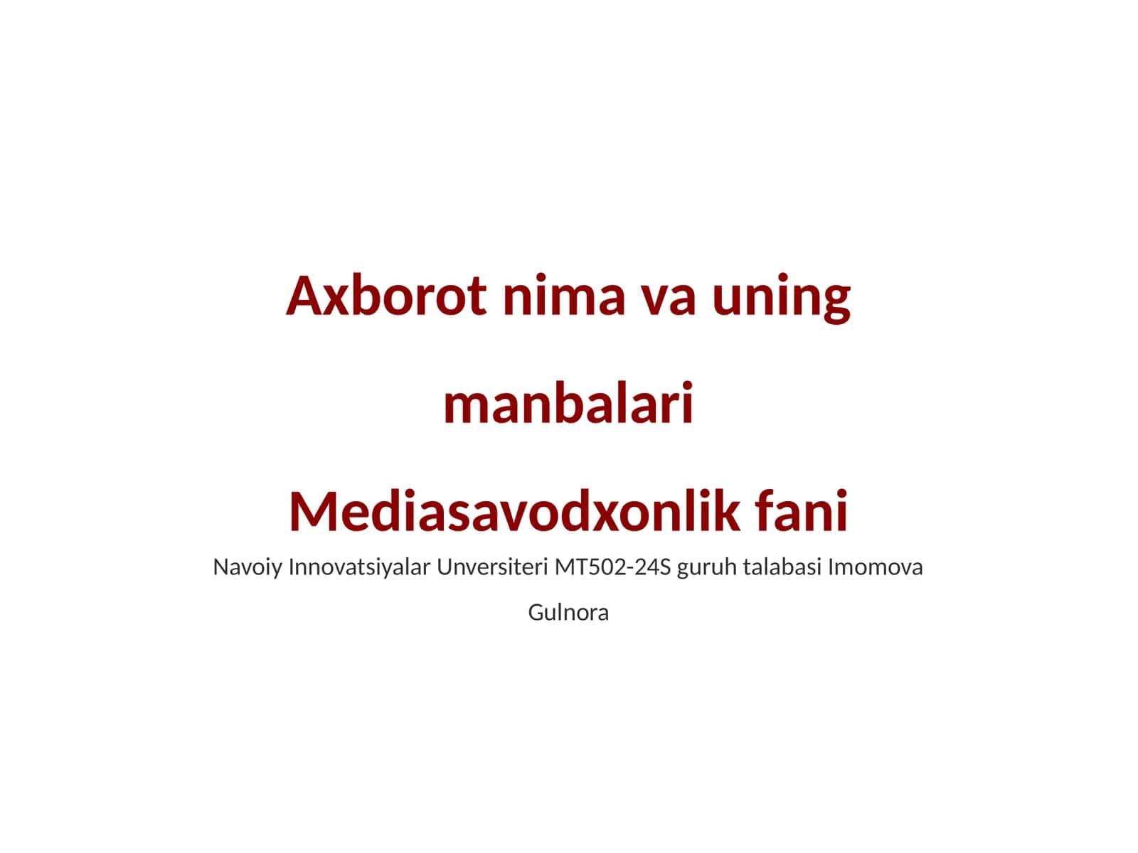 Axborot nima va uning manbalari 1
