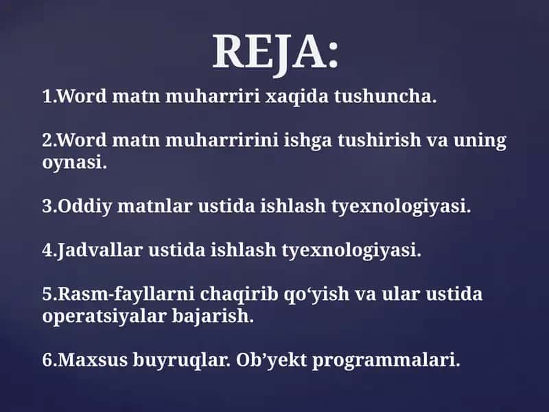 Word matn muharriri 1