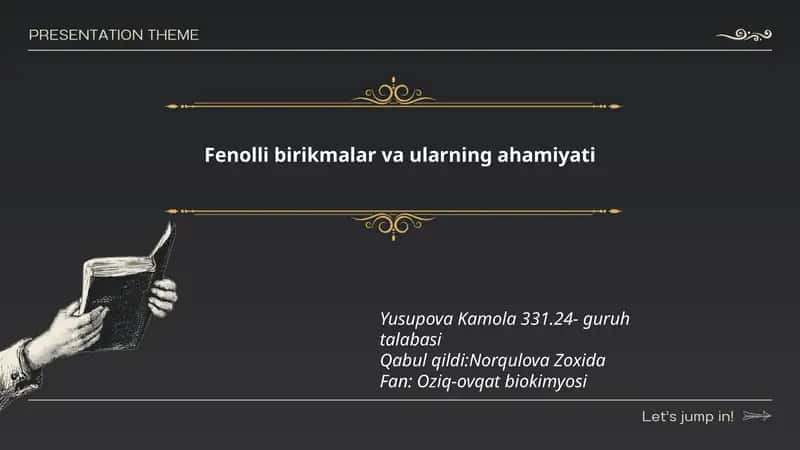 Fenolli birikmalar va ularning ahamiyati 1