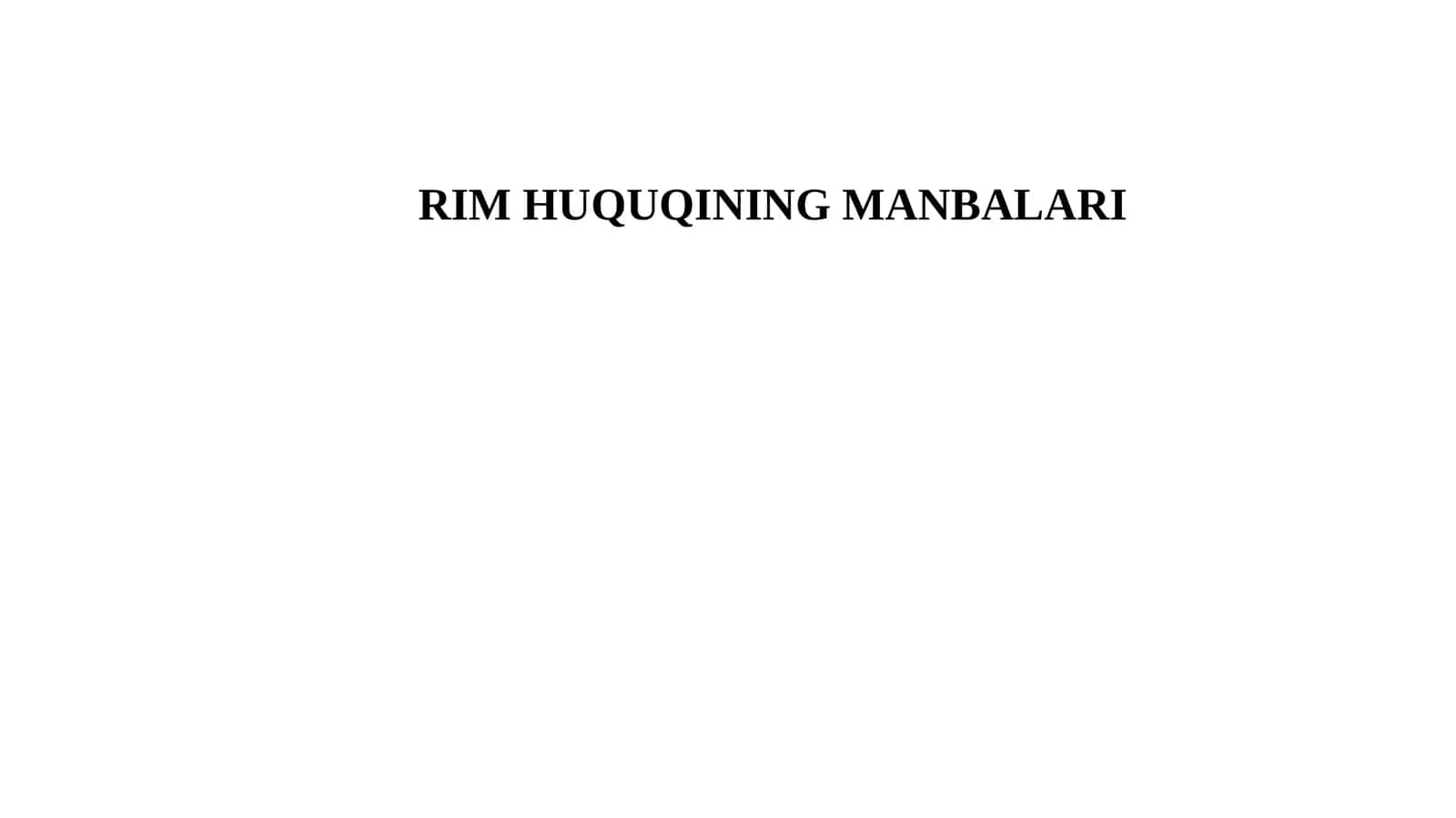 RIMHUQUQINING MANBALARI 1