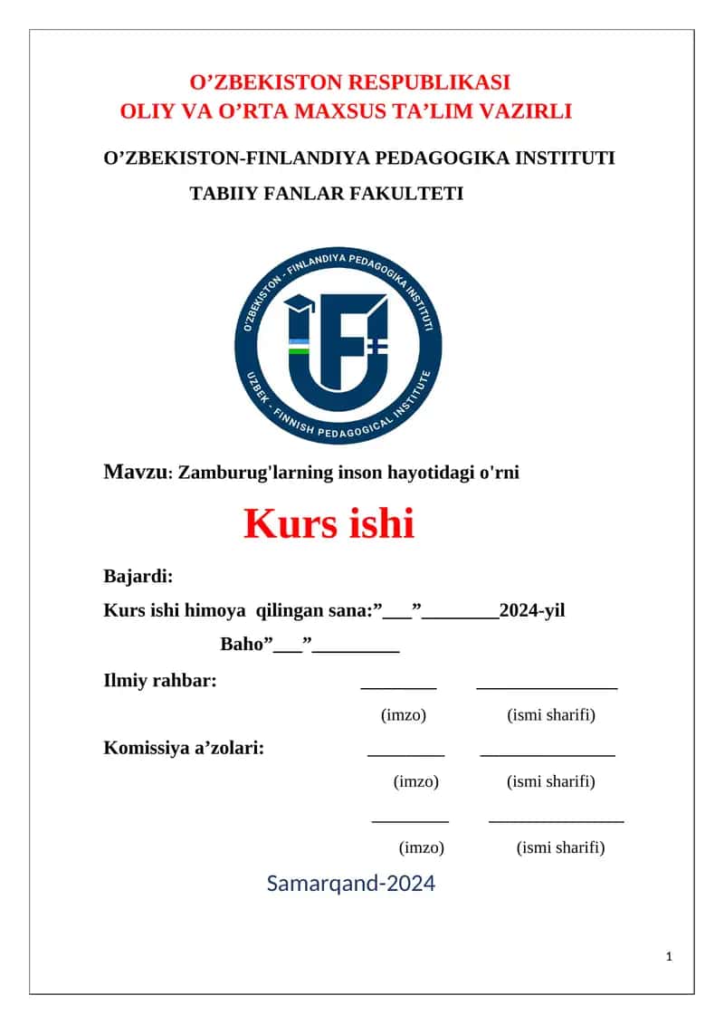 Zamburug'larning inson hayotidagi o'rni 1