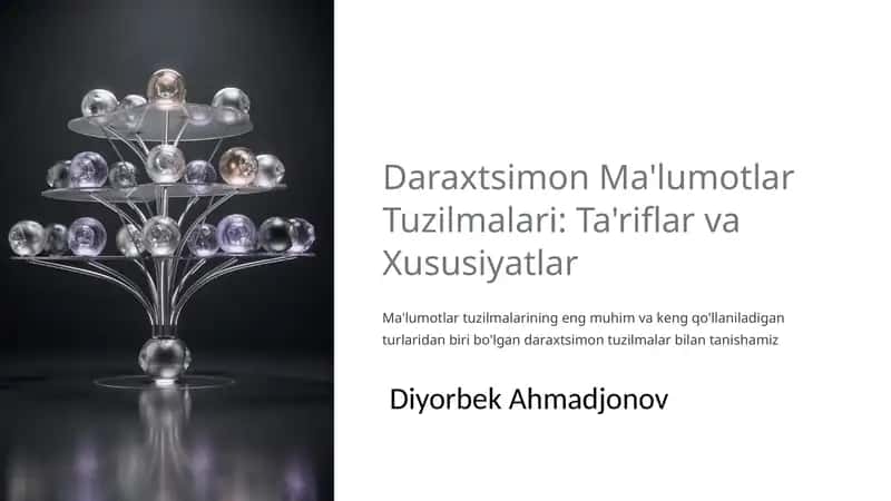 Daraxtsimon Ma'lumotlar Tuzilmalari: Ta'riflar va Xususiyatlar 1