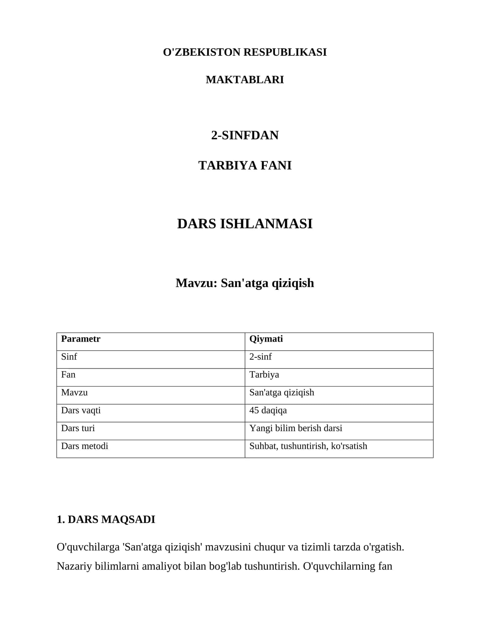 San'atga qiziqish 1