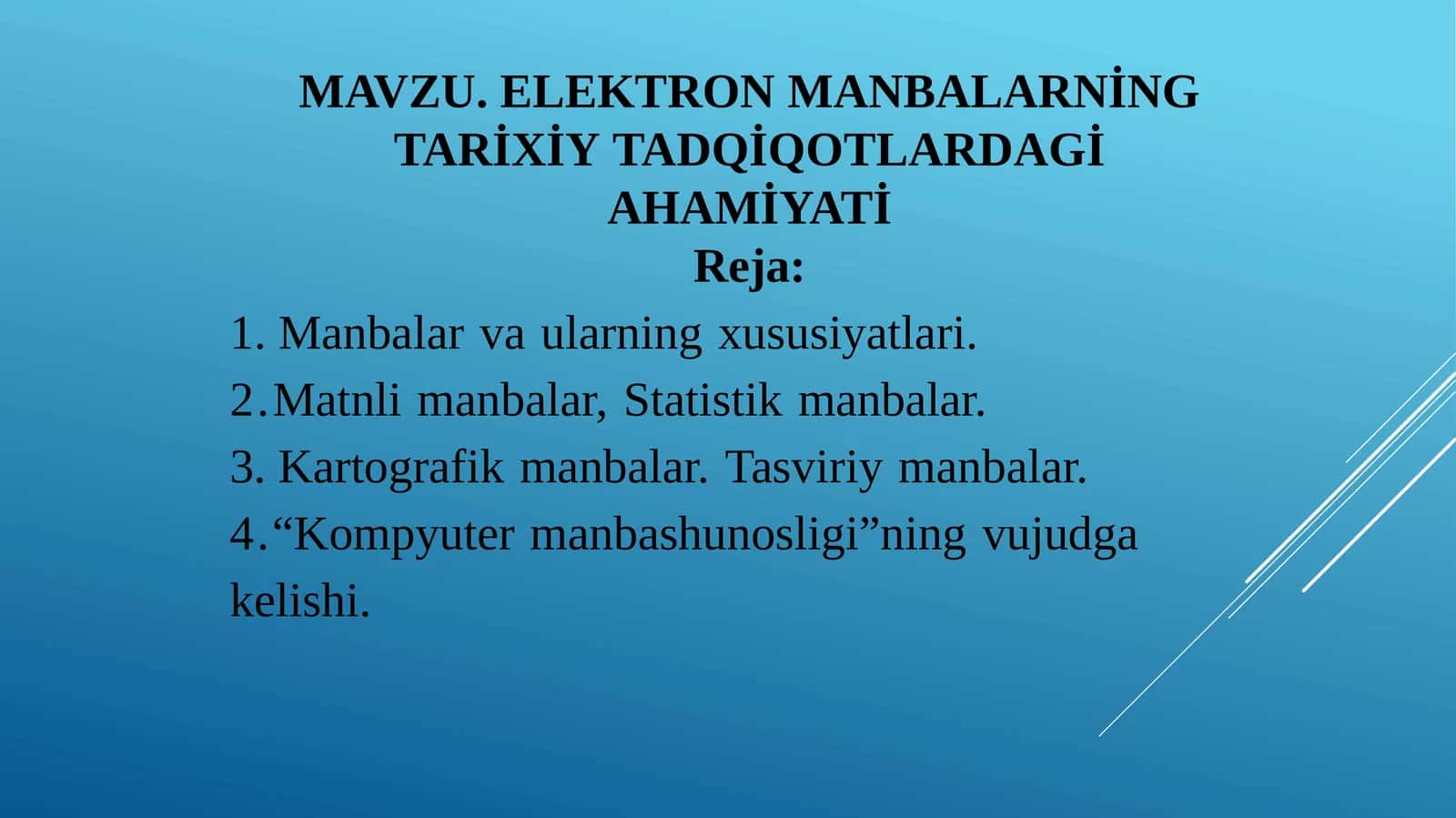 ELEKTRON MANBALARNING TARIXIY TADQIQOTLARDAGI AHAMIYATI 1