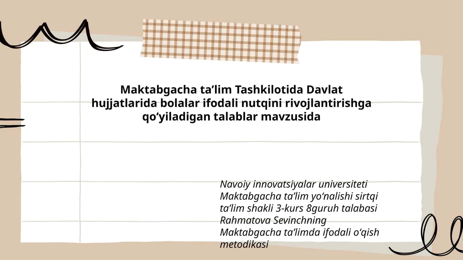 Davlat hujjatlarida bolalar ifodali nutqini rivojlantirishga qoʻyiladigan talablar 1