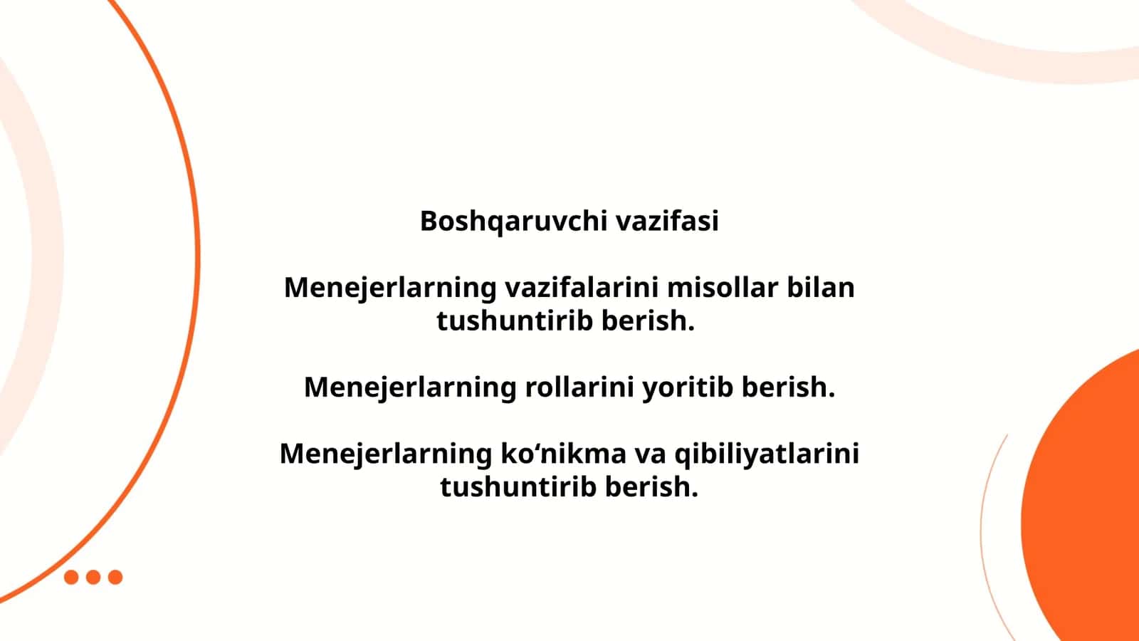 Boshqaruvchi vazifasi 1