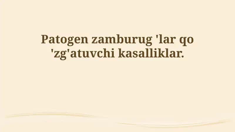 Zamburug'li kasalliklar 1