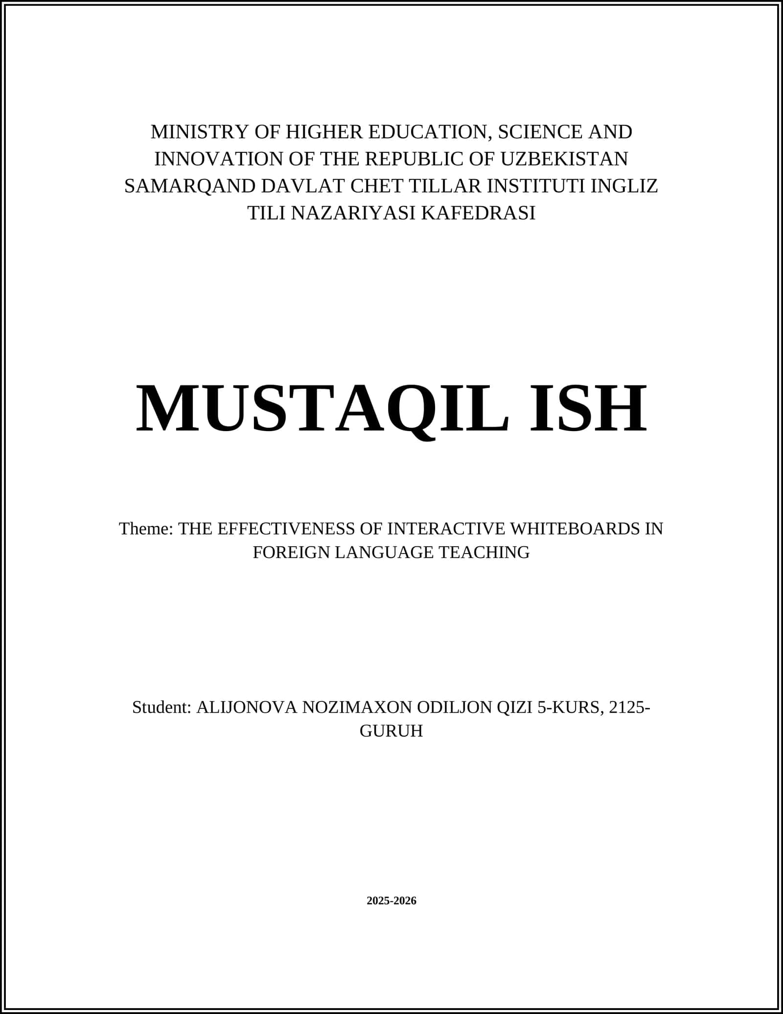 THE EFFECTIVENESS OF INTERACTIVE WHITEBOARDS IN FOREIGN LANGUAGE TEACHING 1