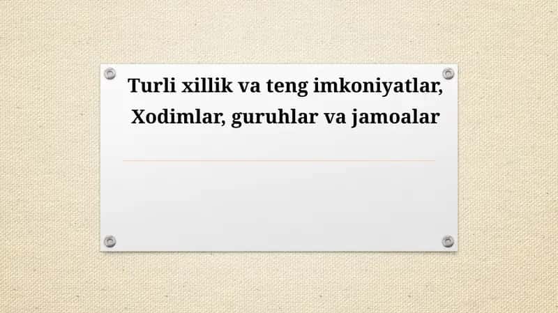 Tengimkoniyatlar 1