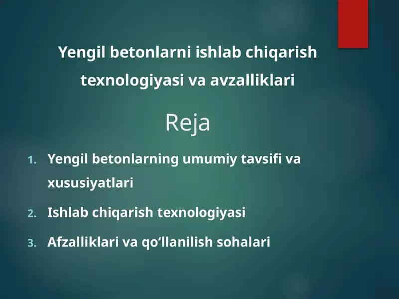 Yengil betonlarni ishlab chiqarish texnologiyasi va avzalliklari 1
