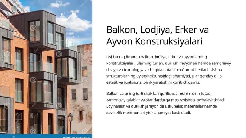Balkon, Lodjiya, Erker va Ayvon Konstruksiyalari 1