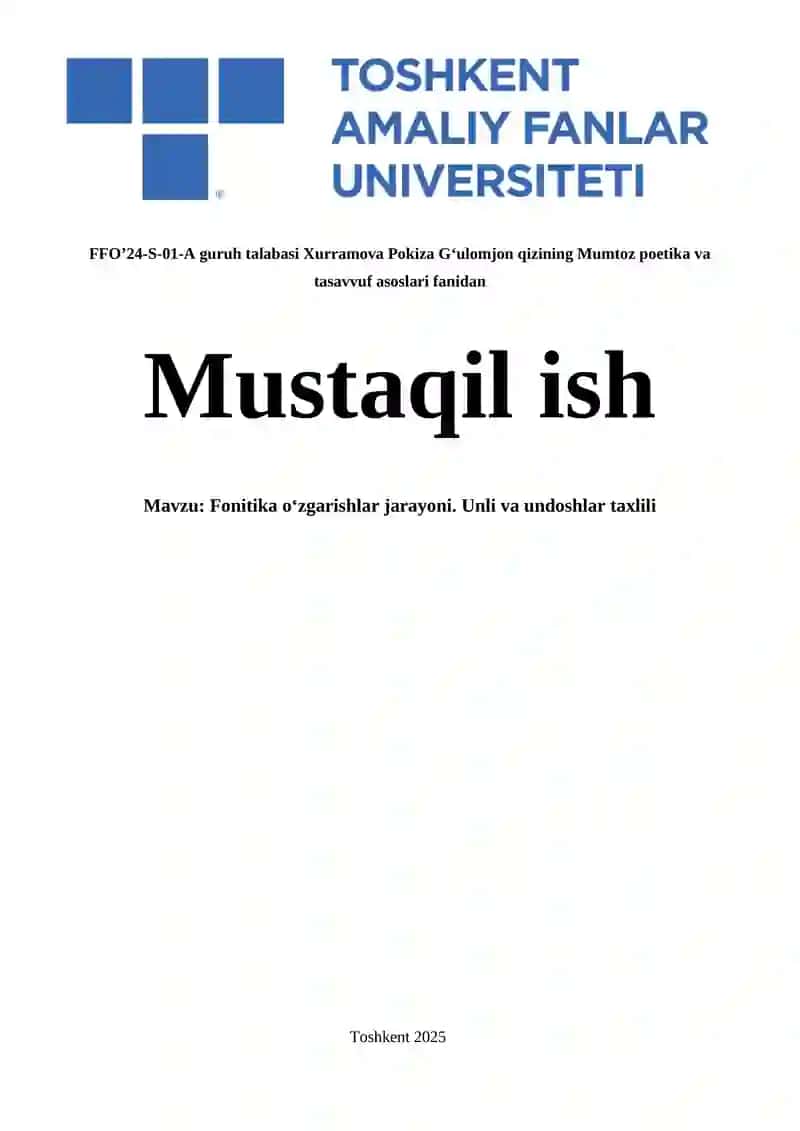 Fonetika o‘zgarishlar jarayoni