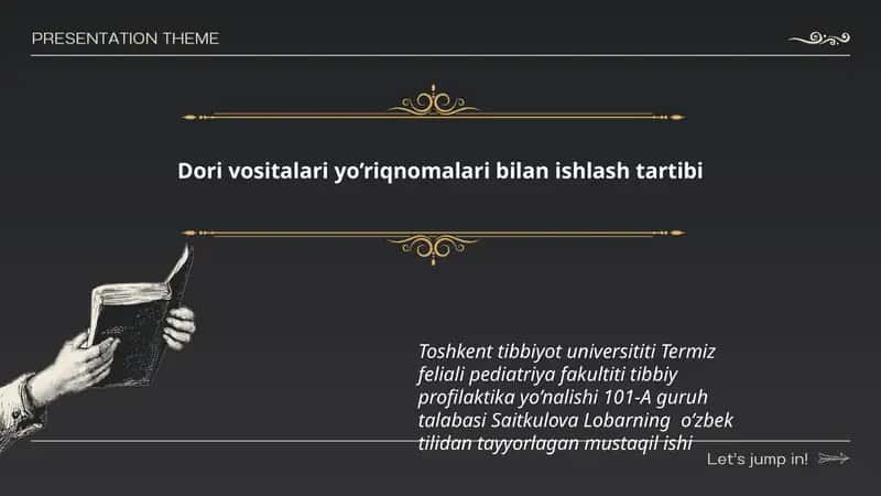 Dori Vositalari Yo'riqnomalari bilan ishlash tartibi 1