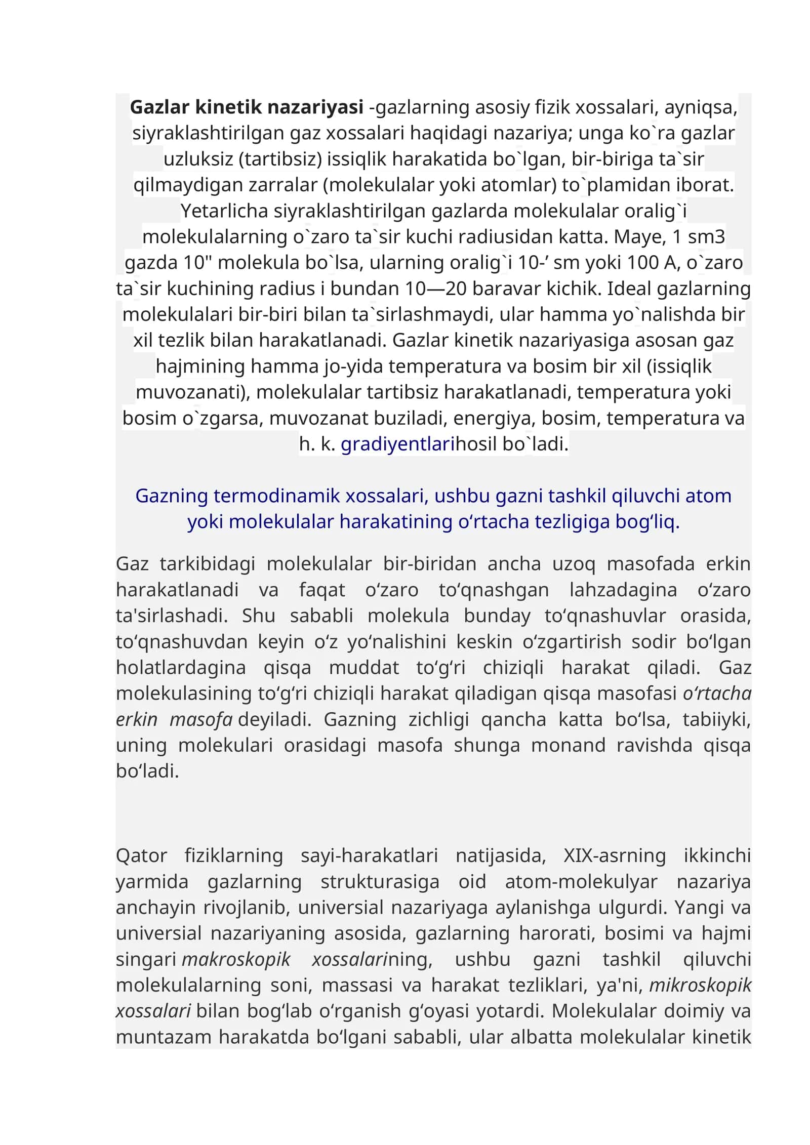 Gazlar Kinetik Nazariyasi 1
