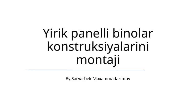 Катта панелли биноларни ўрнатишда 50 метрдан баландликд 1
