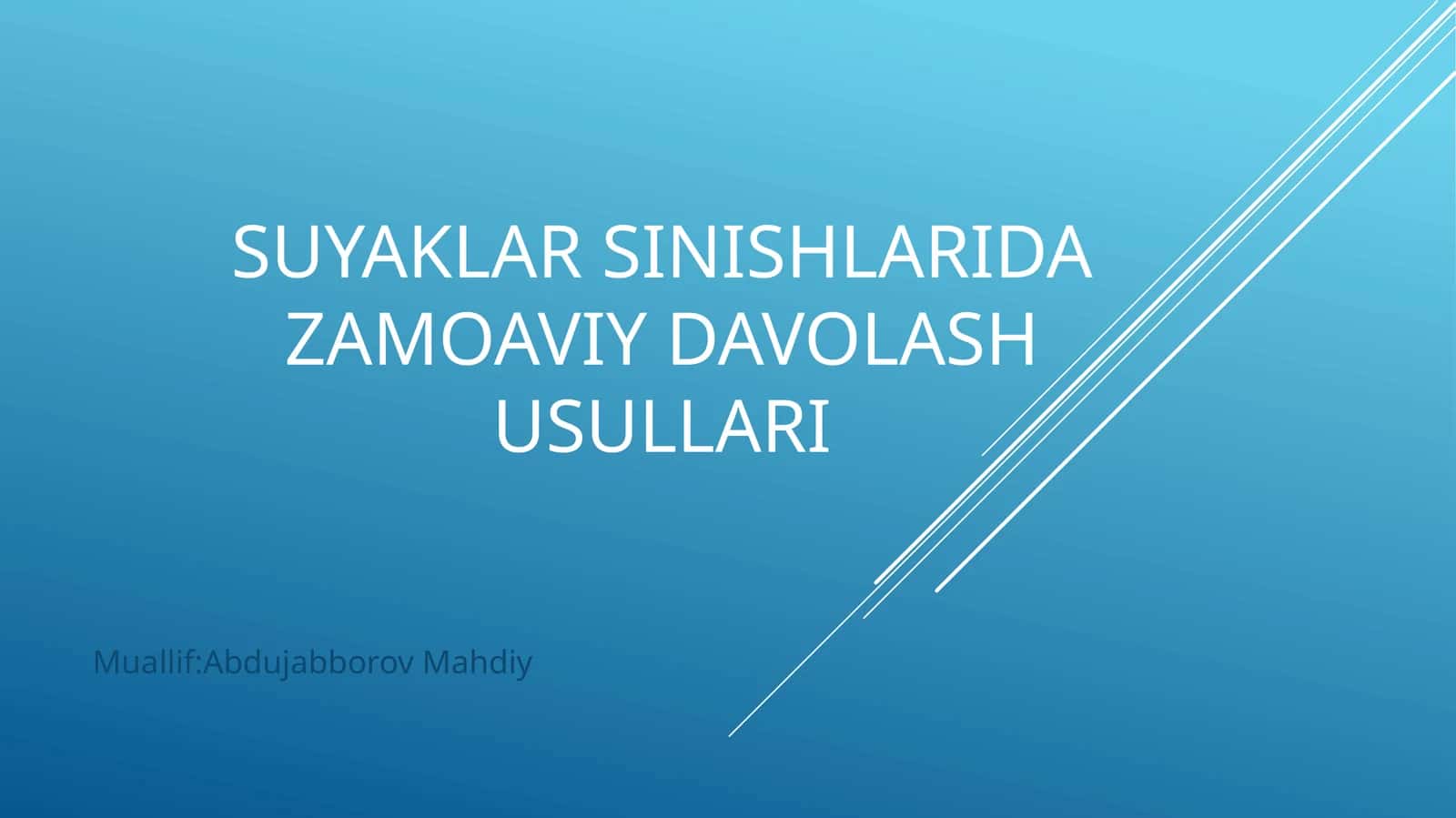 Suyaklar sinishlarida zamoaviy davolash usullari 1