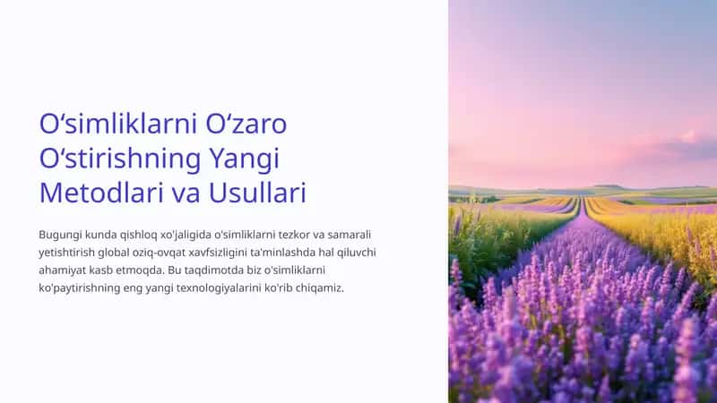 O‘simliklarni O‘zaro O‘stirishning Yangi Metodlari va Usullari 1