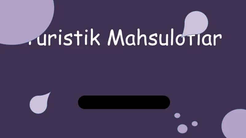 Turistik Mahsulotlar 1