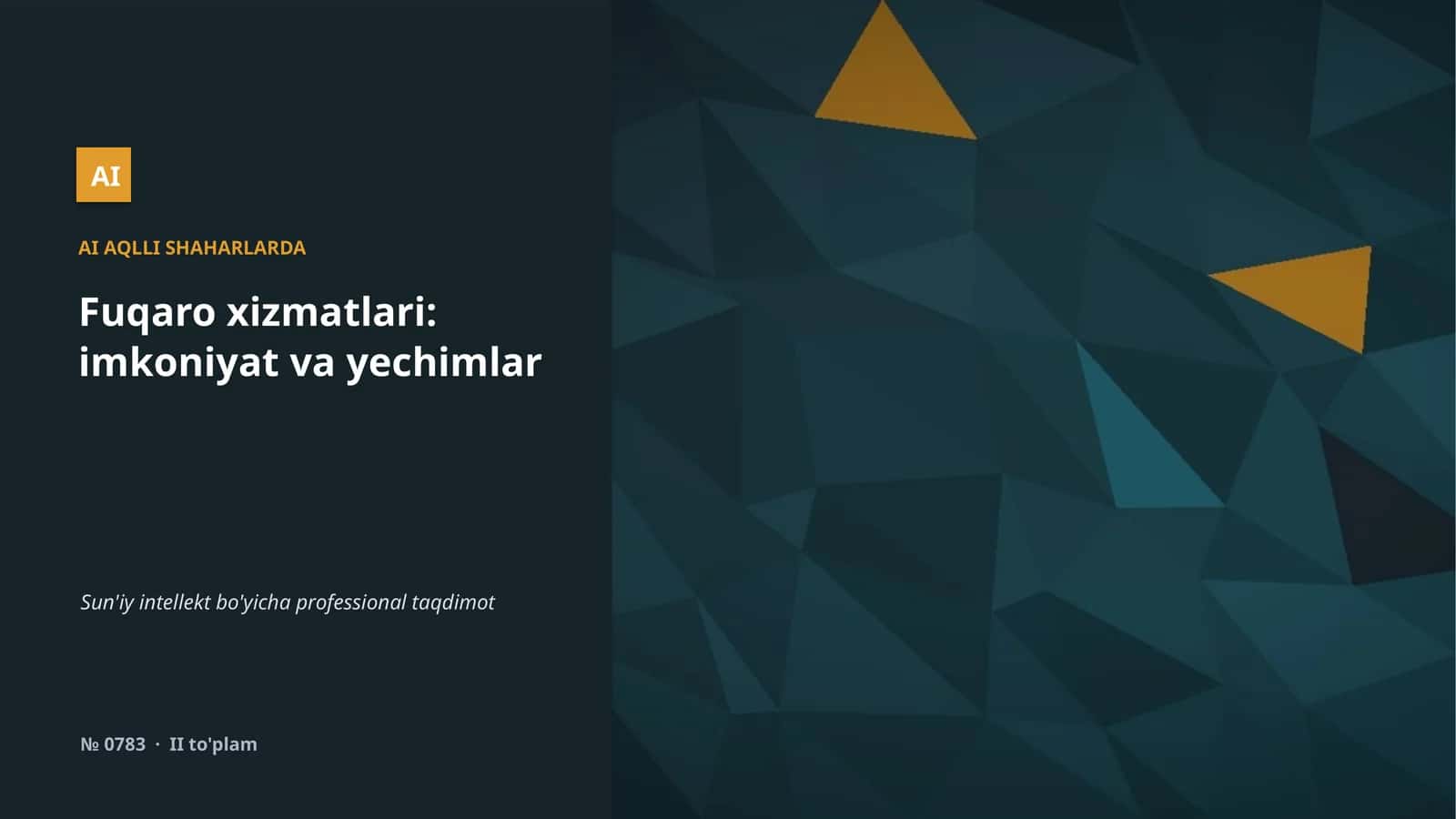 Sun'iy Intellekt bo'yicha Professional Taqdimot 1