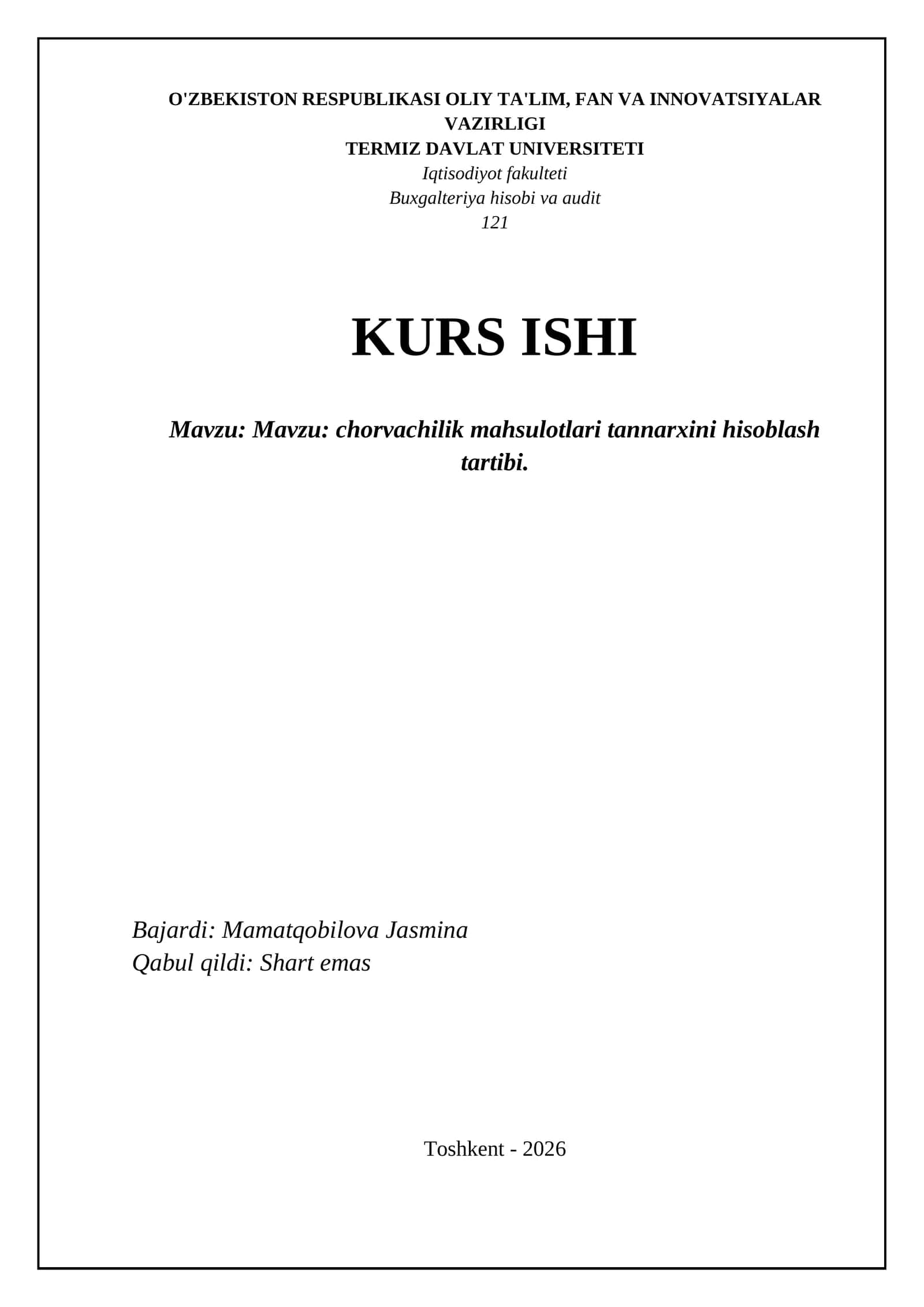 Chorvachilik mahsulotlari tannarxini hisoblash tartibi 1