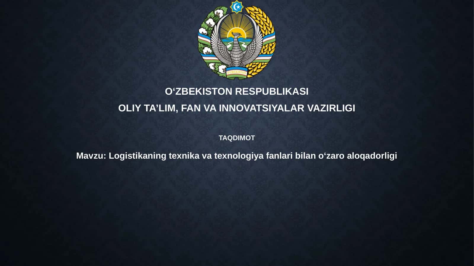 Logistikaning texnikavat texnologiya fanlari bilan aloqadorligi 1