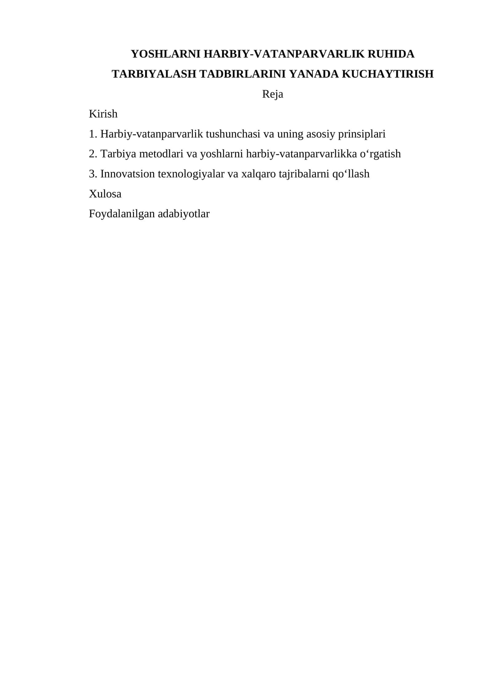 Harbiy-vatanparvarlik ruhida tarbiyalash tadbirlari 1