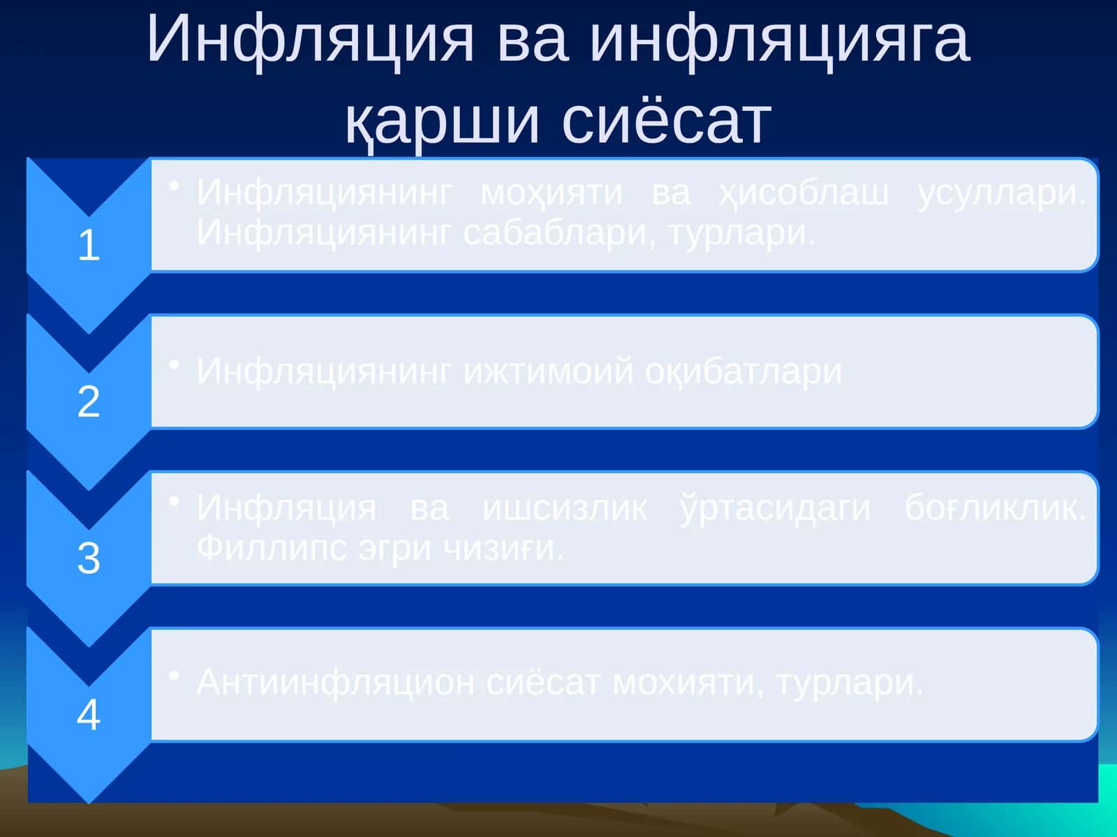 Инфляция ва инфляцияга қарши сиёсат 1