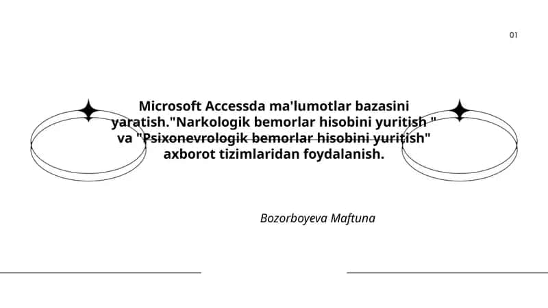 Microsoft Accessda ma'lumotlar bazasini yaratish 1