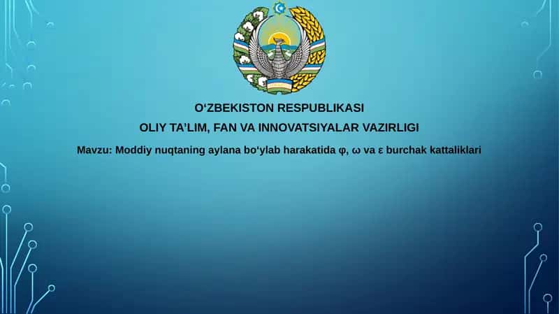 Moddiynuqtaning aylanish harakati 1
