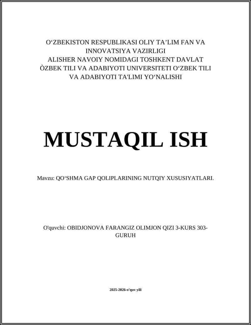 QOʻSHMA GAP QOLIPLARINING NUTQIY XUSUSIYATLARI 1